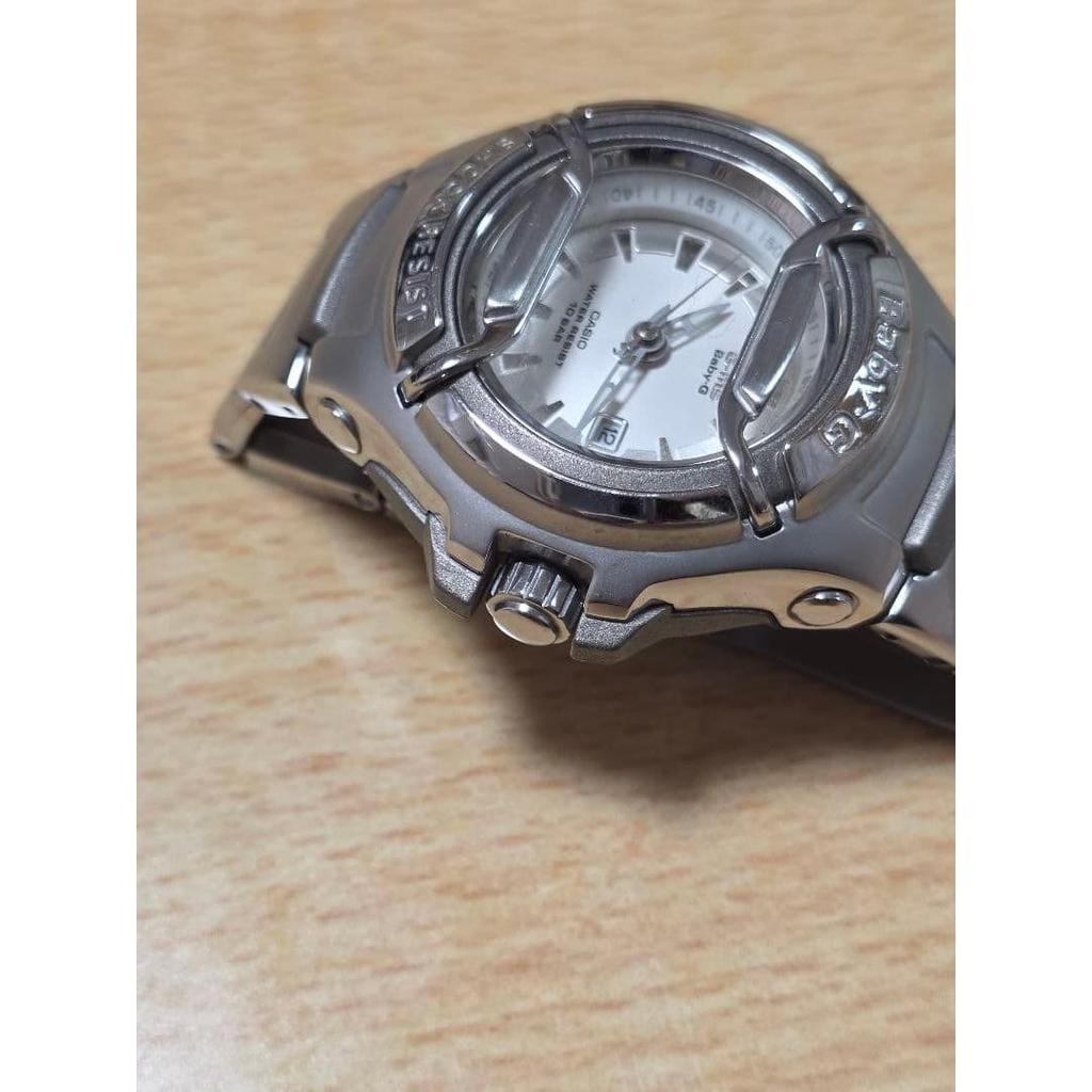Б/у кварцевые часы Casio MSG-550 Baby-G Серебристые с коробкой