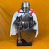 Full Templar Knight Armor Suit | Polished Medieval Roman Steel Armor with Display Stand  Ideal for Home Décor