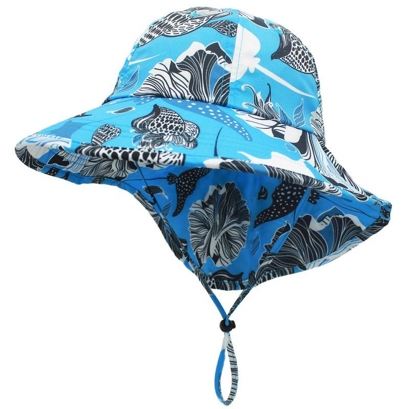 Ocean Wind Children's Neck Visor Sunshade Baby Sunscreen Hat Wide Brim Children's Bucket Hat Baby Beach Hat