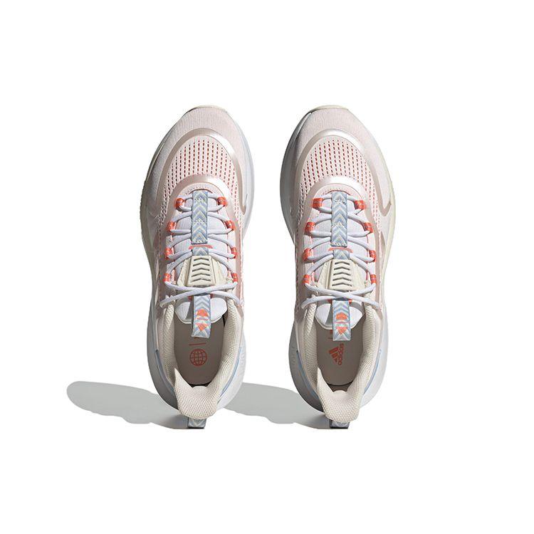 adidas Alphabounce+ Круглый носок На шнуровке Нескользящие Прочные Низкие Кроссовки для бега Унисекс Кроссовки для бега Розовый Голубой IG3074