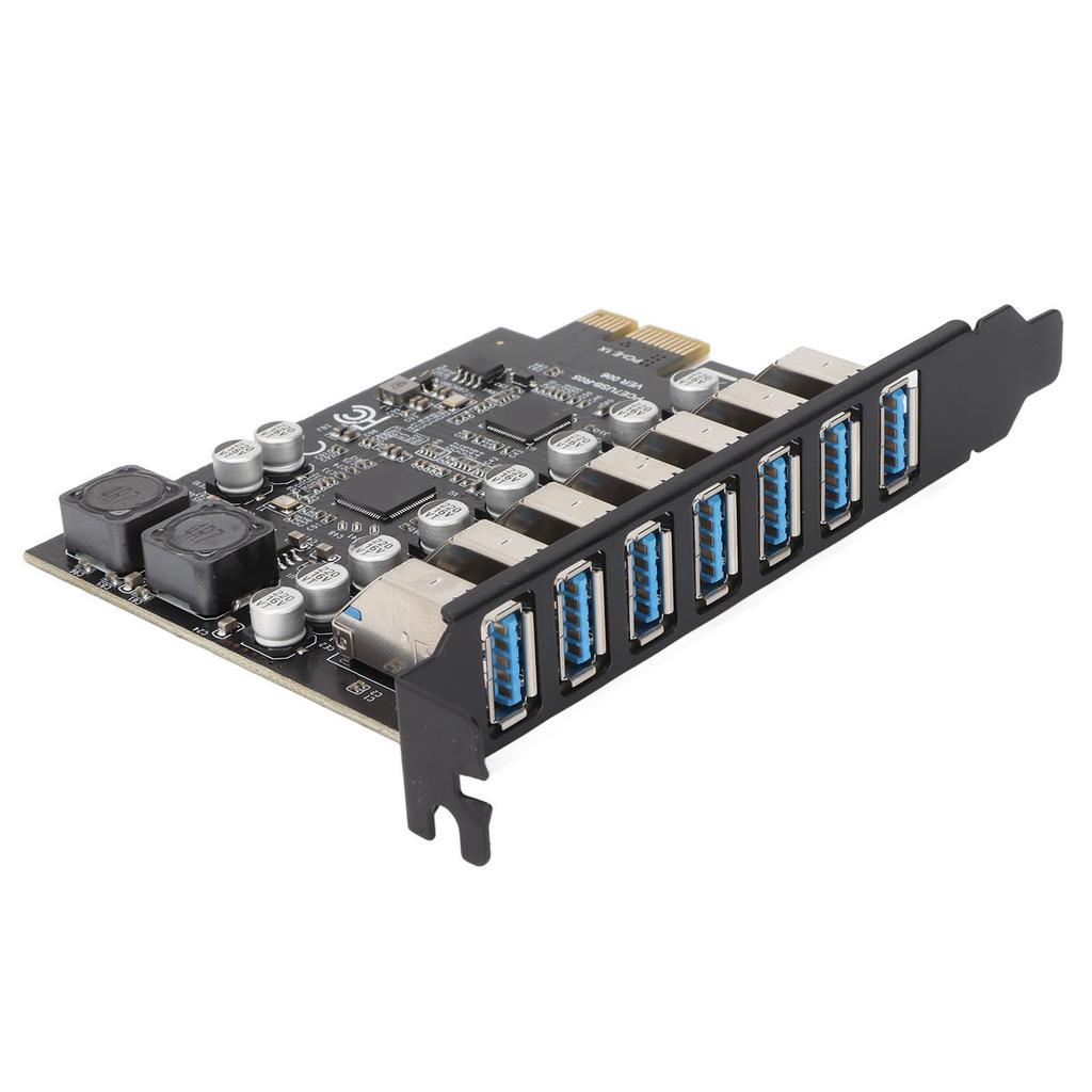 7 Port PCIE Expansion Card 7 Ports USB 3.2 GEN1 5Gbps High Speed Transmission Stable Power USB 3.2