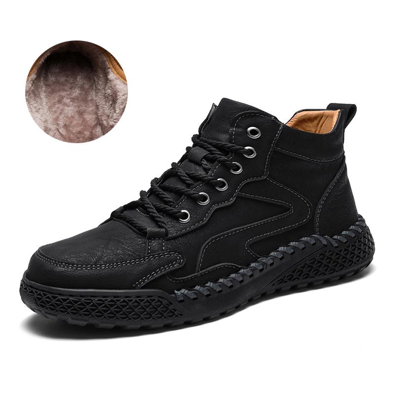 Сапоги из спилковой кожи ручной работы, мужская обувь, удобные ботильоны для мужчин, повседневная обувь, обувь для работы на открытом воздухе