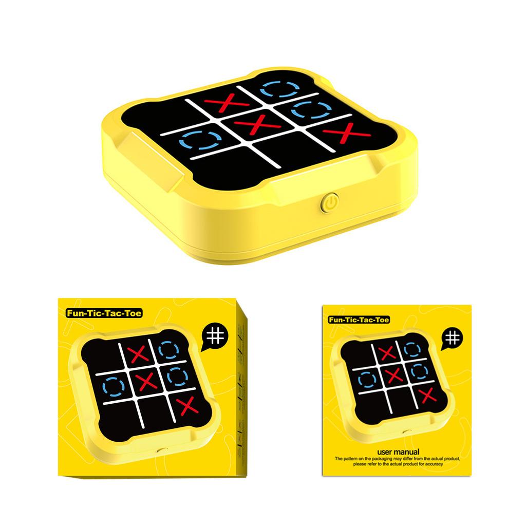 Portable Tic Tac Toe Game Console - Handheld Electronic Puzzle for Ages, Travel Toys with Memory Training & Montessori Gifts