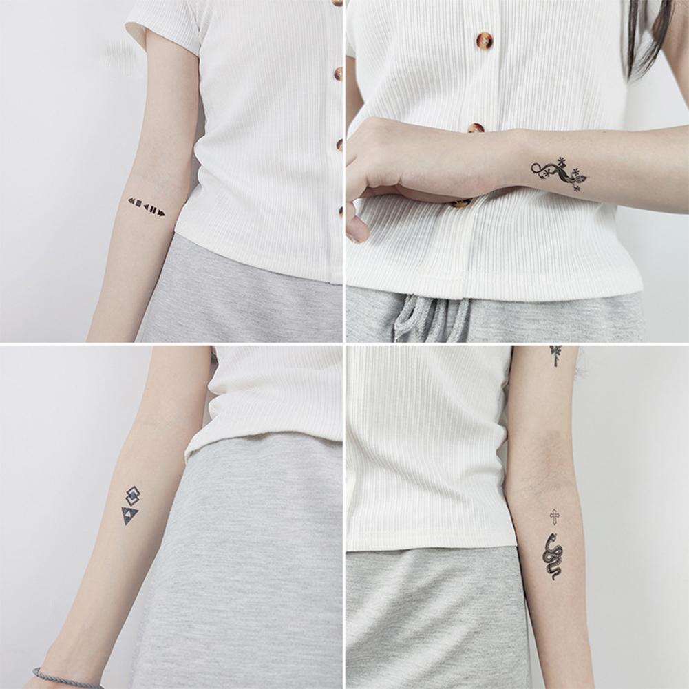 Простые черные маленькие свежие татуировки наклейки водонепроницаемые долговечные татуировки наклейки рука нога грудь боди-арт татуировки наклейки