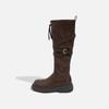Maillard Strap Niche Design Long Boots Female Knight Boots Female Height Increase Thin Brown Locomotive Boots But Knee