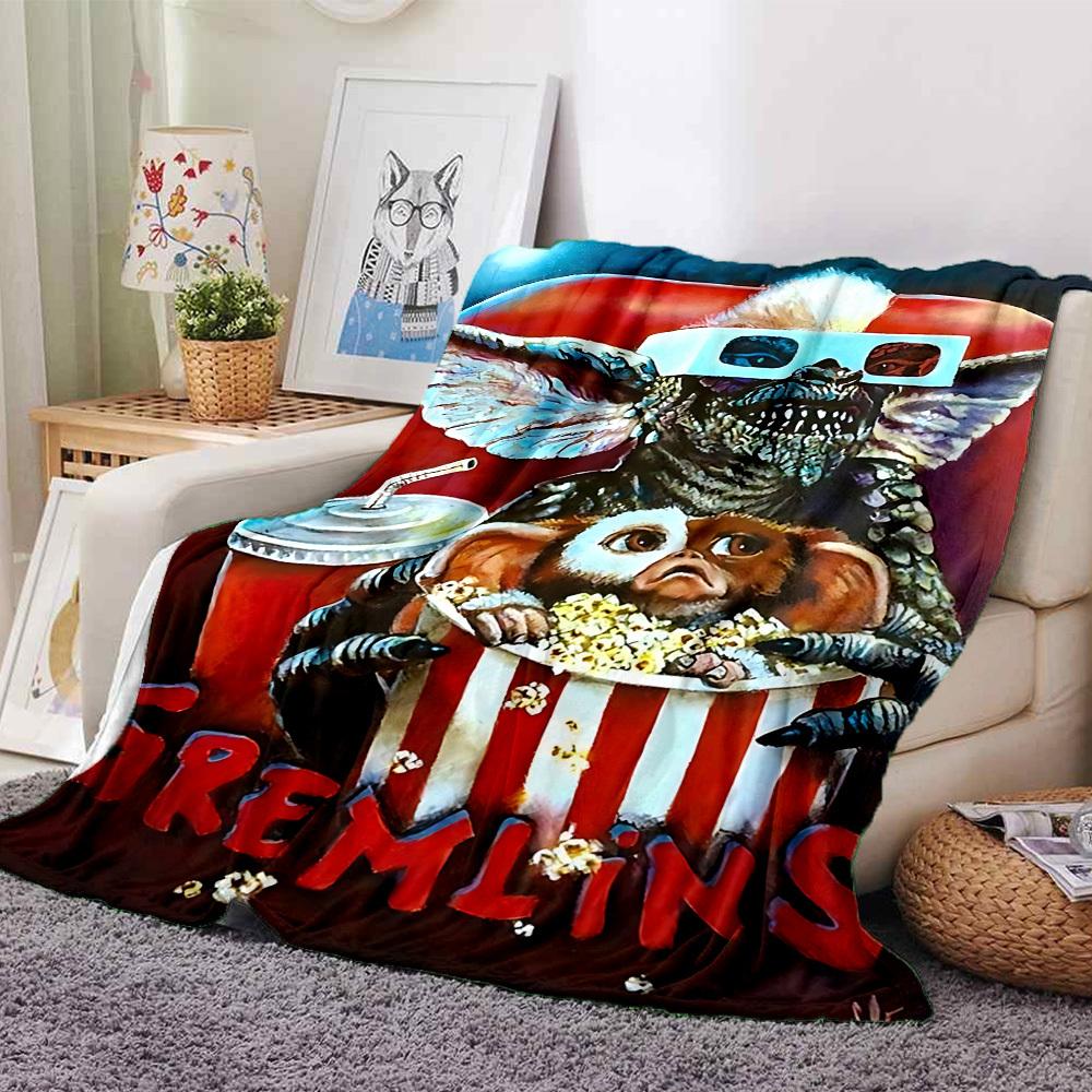 1pc Gremlins 3D Throw Blanket Soft Flannel, Cozy All Season Polyester Perfect for Home, Office
