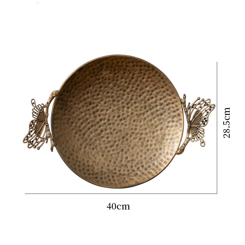 Ретро креативная декоративная утварь Бабочка Маленькая фруктовая ваза Гостиная Дом Кованая железная корзина для фруктов Тарелка для закусок Металлический поднос