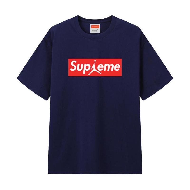 Футболка ZL06 Supreme 2025 из чистого хлопка с круглым вырезом и принтом, высококачественная парная футболка