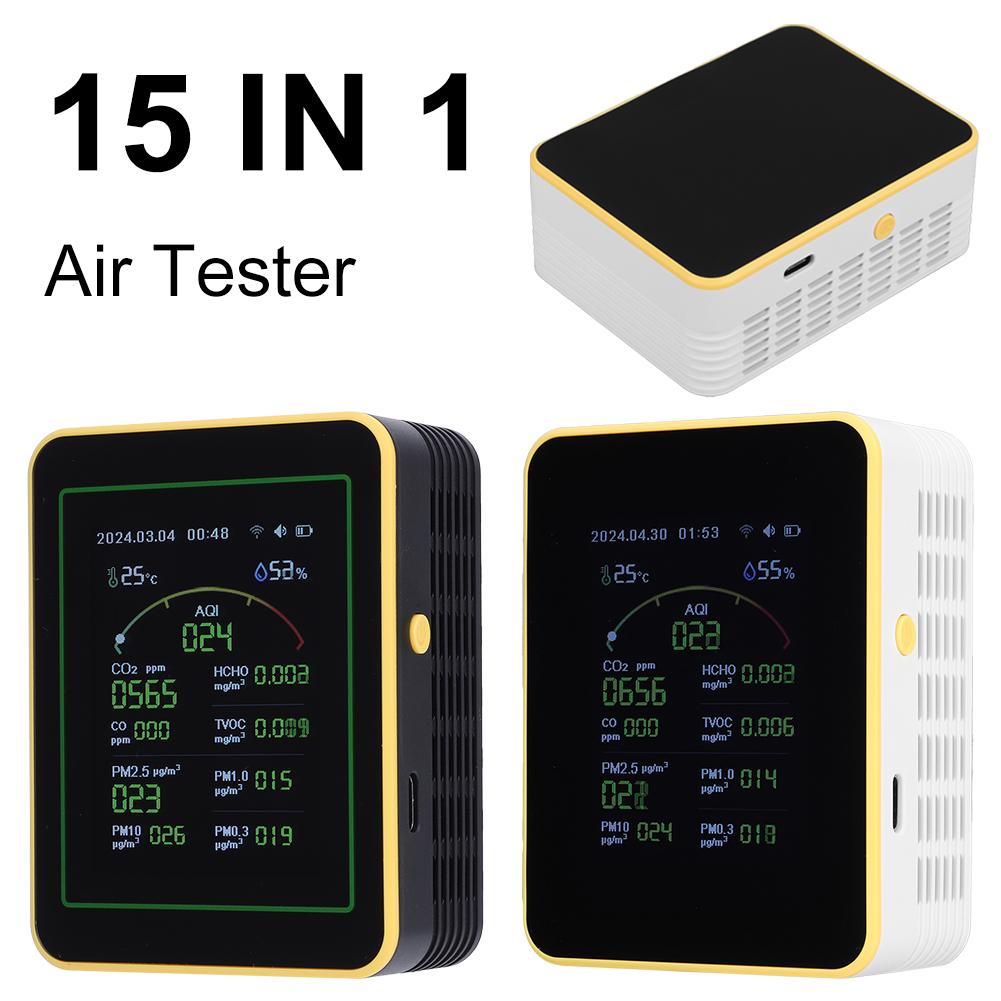 Tuya WiFi 15 In 1 Air Quality Detector Household CO CO2 TVOC HCHO Tester CO2 Detector CO2 Meter Carbon Dioxide Detector for Home