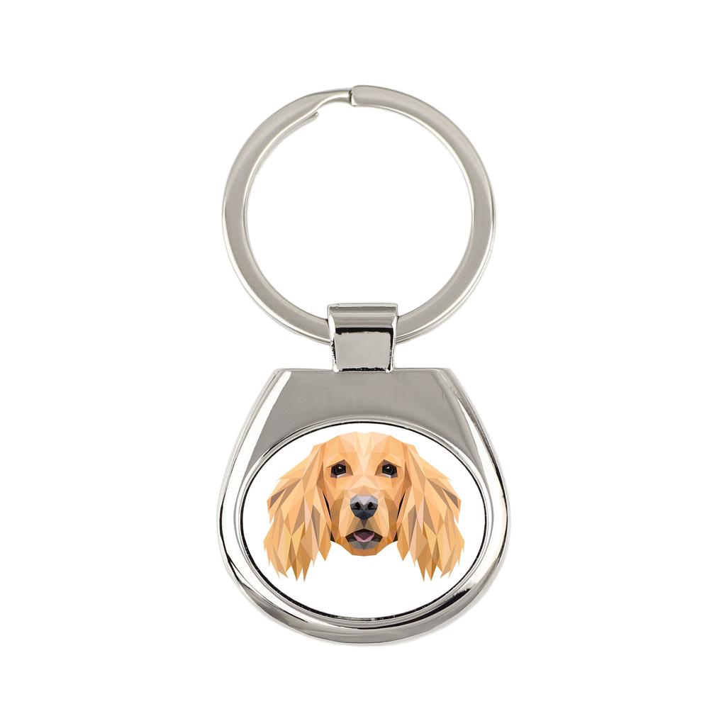 Cocker Spaniel Angielski -Geometryczny Brelok Breloczek Ze Zdjęciem I Napisem Art-Dog