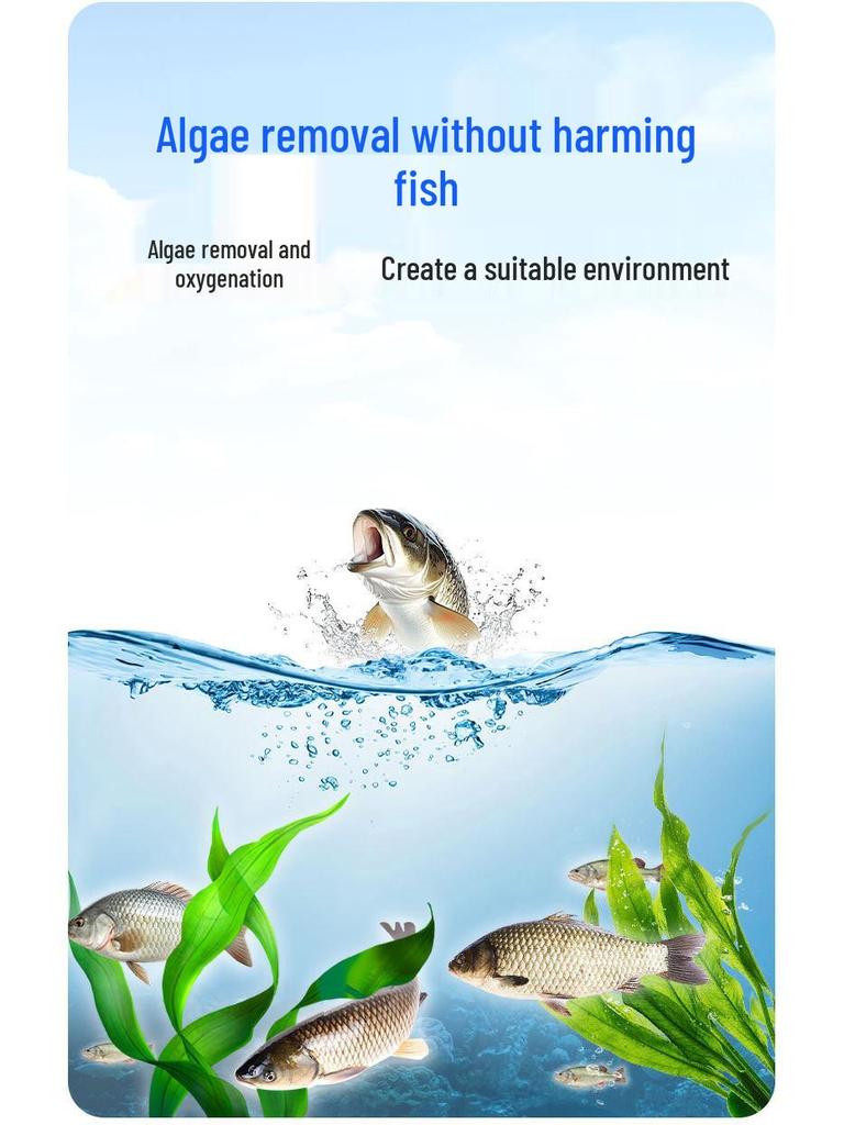 Средство для удаления зеленых водорослей и мха для рыбных прудов и аквариумов – Очищает зеленые, синие и коричневые водоросли и ряску