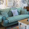 Autumn and Winter Simple Houndstooth Thick Plush Sofa Cushion Non-slip Sofa Cover Cover