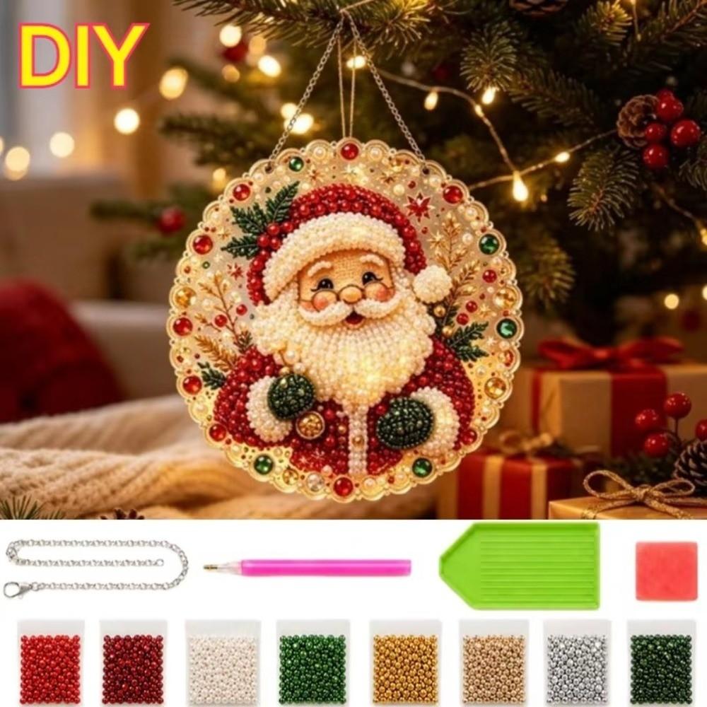 Round Acrylic Christmas  Painting Kit Home Decoration Craft Kit  Home Decor