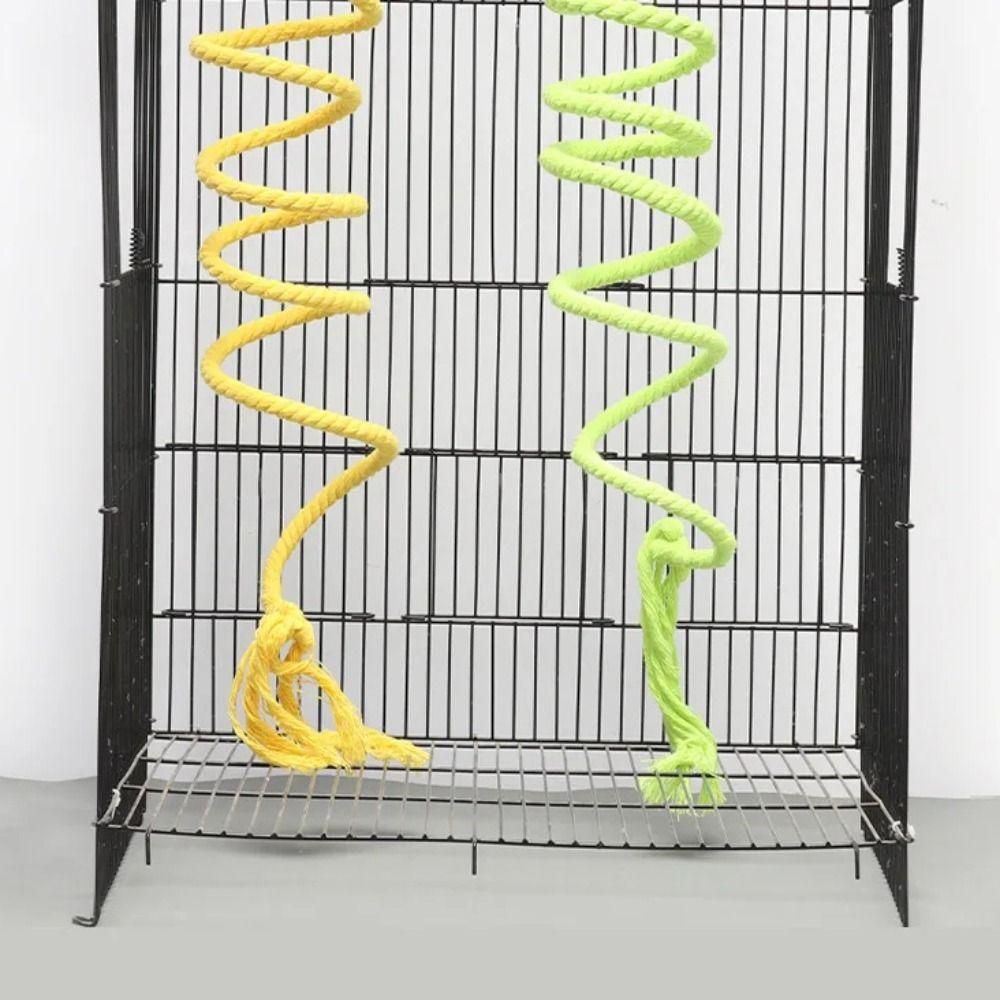 Гибкая игрушка для жевания волнистого попугайчика, подвесной колокольчик для попугая, подставка для попугая, жердочка из хлопковой веревки, качели для попугая, укус