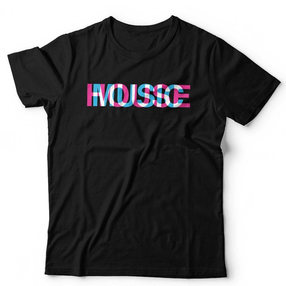 Футболка House Music Глитч Логотип Унисекс EDM Электро Дэнс Диско Эйсид