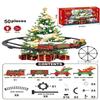 Electric Train Track Toy Car Christmas Gifts Classic Railway Locomotive Trucks Model Toys with Lights Music for Boys Girls Kids