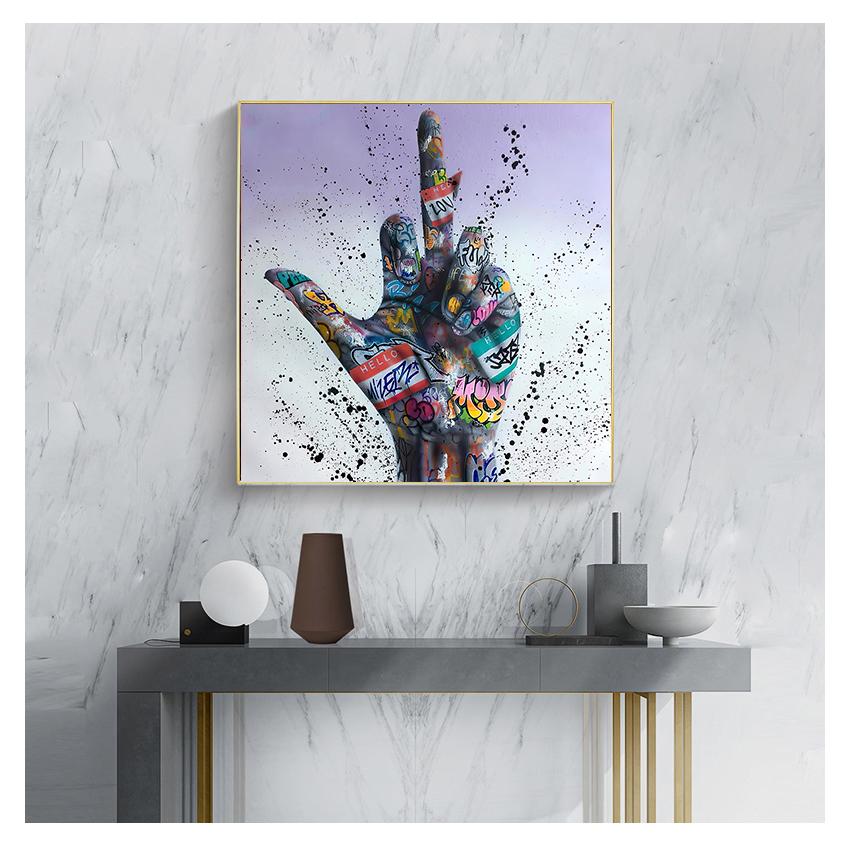 Художественные постеры и принты Хип-хоп Картина на холсте на стене Художественная картина для декора гостиной Жест Вдохновляющее граффити