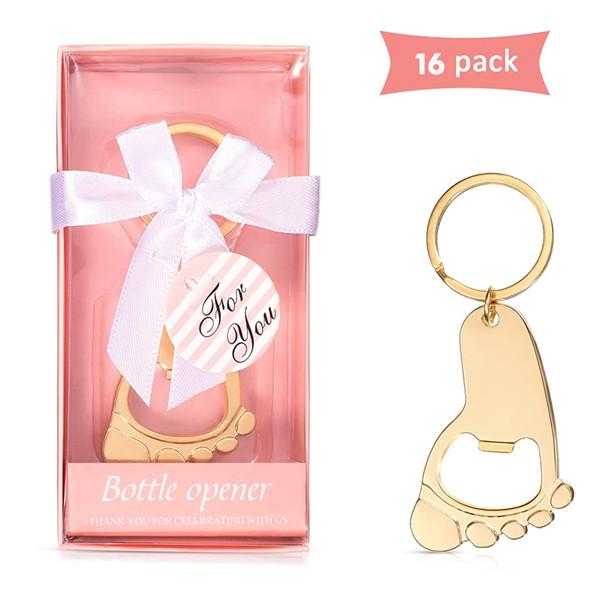 16/32 шт. Открывалка для бутылок Сувениры для гостей на Baby Shower, Открывалка в форме брелока со следом, Сувениры на день рождения, свадьбу, девичник