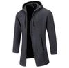 Mens Long Full Zip Fleece Lined Fashion Jacket Knitted Men Regular Fit Hooded Coat