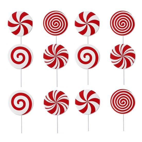 Большие елочные пики Леденец с мятой/Пряничный человечек Рождественские украшения Пластиковый навершие для рождественской елки Праздничный декор для вазы