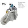 Bar Skull Decoration Halloween Skeleton Ornament, Resin Motorcycle Figurines, Durable Matte Finish Outdoor Decor Collectible Statue, for Boy