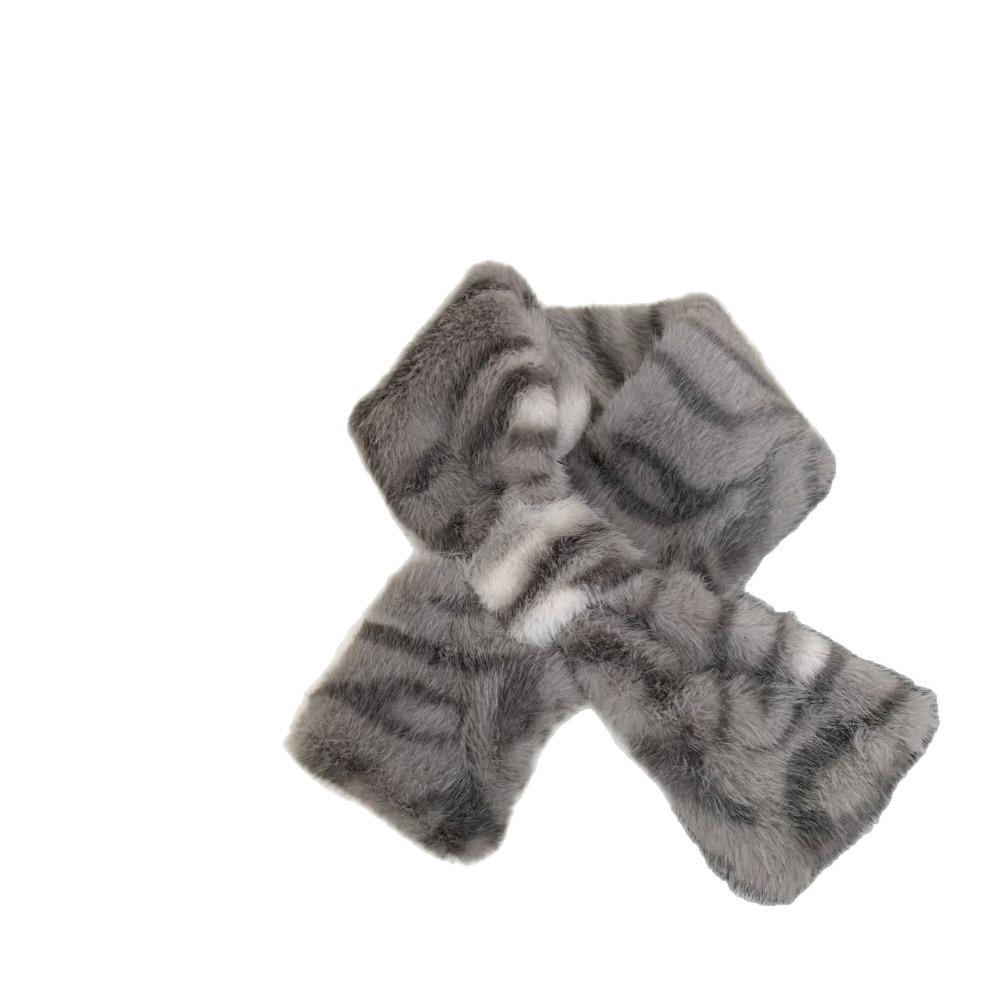 Soft Plush Scarf Windproof Cross Scarf Fashion Neck Wrap  Outdoor