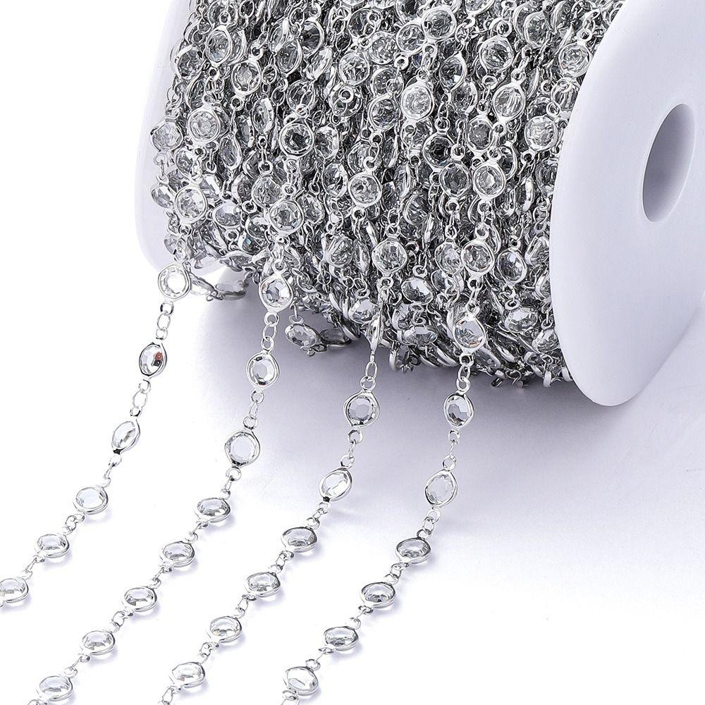 Shiny Necklace Chain Crystal Beads Beaded Making 1Meter Crystal Beads Chains