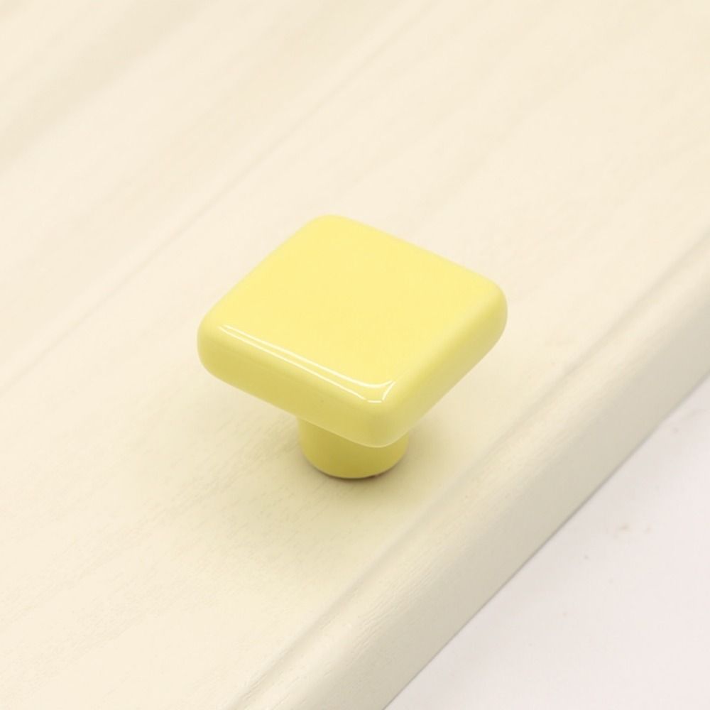 Простота одноотверстие цветной керамической ручки-скобы квадратные ручки для ящиков современная керамическая ручка для шкафа гардероб
