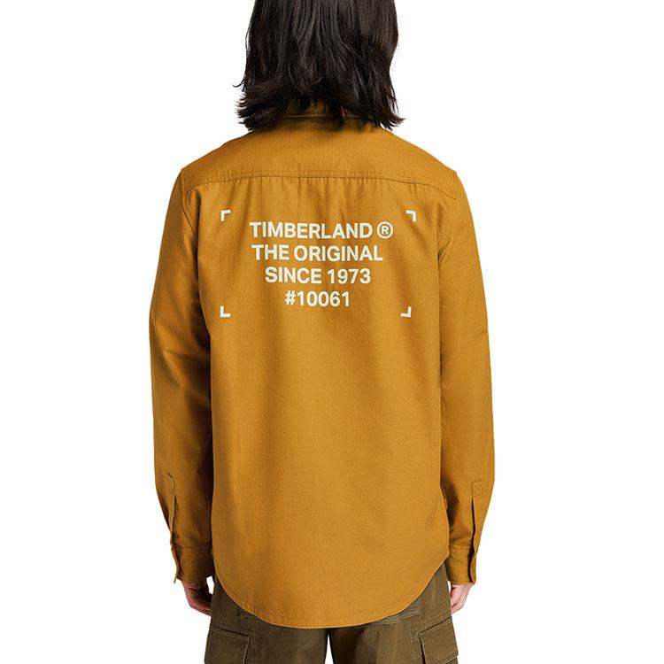 Timberland Модная повседневная рубашка с однотонным карманом и полумолнией, мужские рубашки пшеничного цвета A23YR-P47