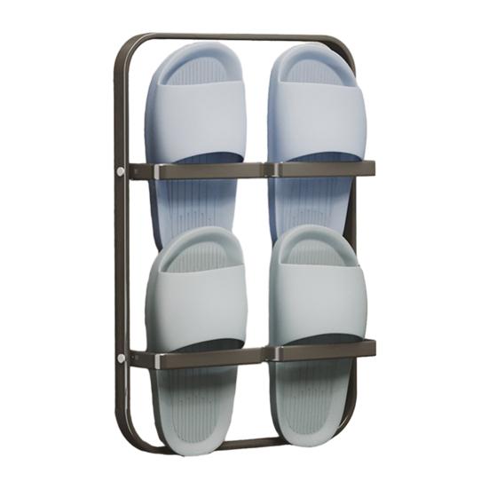 Bathroom Slipper Rack Multi-layer Strong Load-bearing No Punching Required Easy To Install Wall Mount Shoes Slipper Drainage Rack