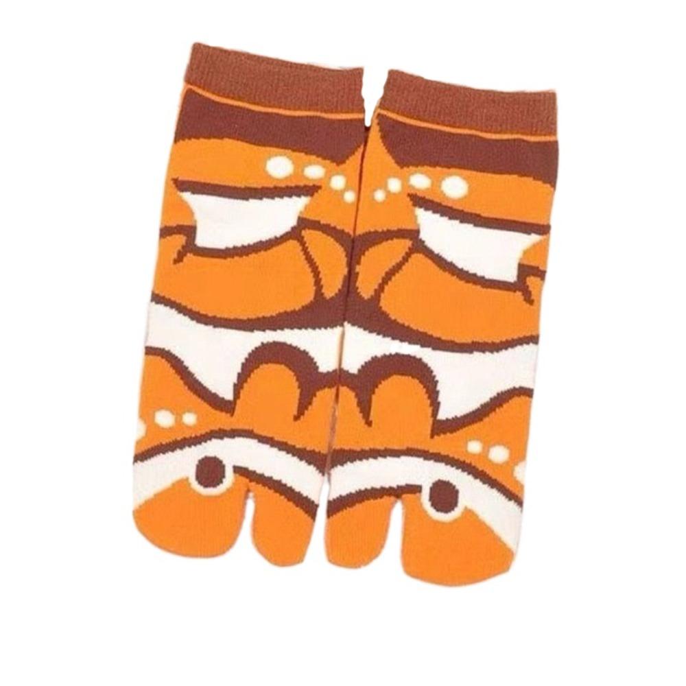 Носки с раздельными пальцами «Кит», носки до середины икры с глубоководными животными, удобные забавные носки-трубы с рыбами, подарок