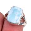 Подарочное кольцо из натурального стерлингового серебра 925 пробы с драгоценным камнем Ларимар S.6 q5s99