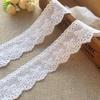 2 Yard Cotton White Beige Embroidered Flower Lace Fabric DlY Trim For Clothing Sewing Decoration