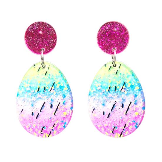 Easter Acrylic Bunny Earrings for Women Glittery and Colorful Rabbit Dangle Earrings Festive Holiday Jewelry for Easter Celebrations