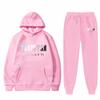 Men's And Women's Plush Long Sleeve Pants Loose Hoodie Embroidered Printed Hoodie Set