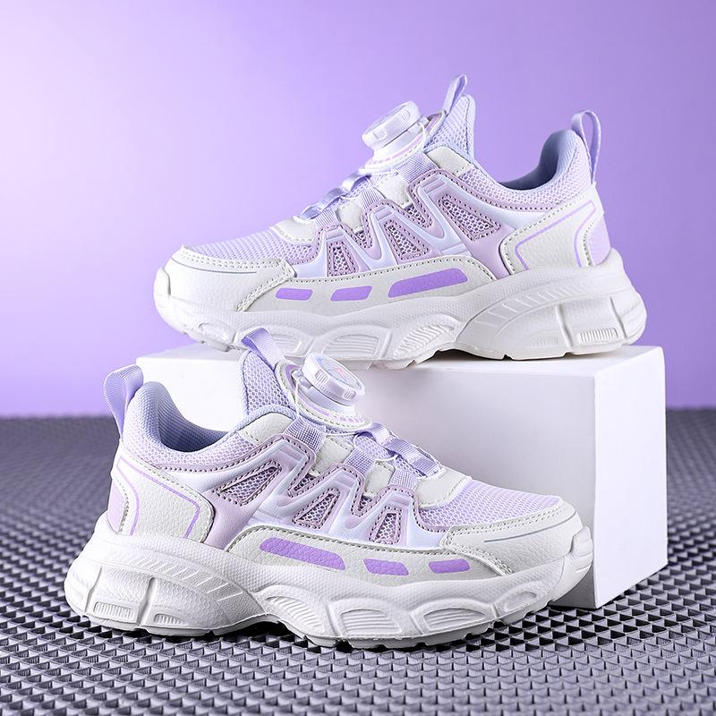 Girls Shoes Spring and Summer New Breathable Mesh Girls Lightweight Versatile Dad Shoes Children's Fashion Casual Sports Shoes