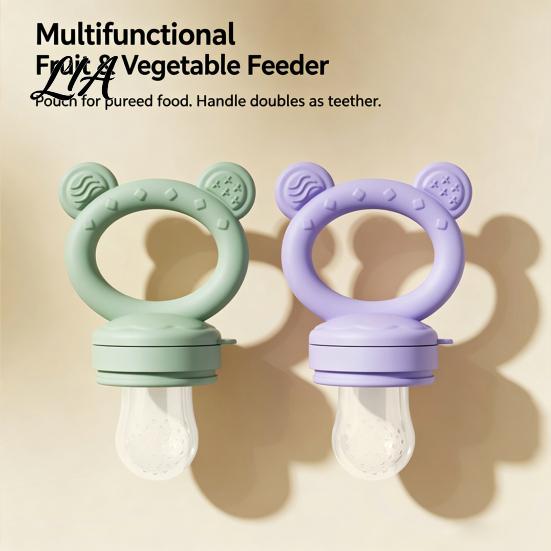 Food Grade Silicone Feeder Baby Fruit Feeder/Mold, Training Teething Relief Pacifier, Easy Infant Nibbler to Hold Safe Chewer for Infants Travel