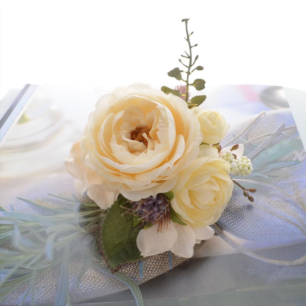 Букет Корсаж Экрю Коричневый Выпускной Церемония Входная церемония Выпускной Церемония в детском саду Официальное свадебное приглашение Стильный зажим-булавка