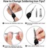 Fer à souder - XODMAO - Kit 60W - Température réglable 200-450°C - Interrupteur ON/OFF - 5 embouts inclus