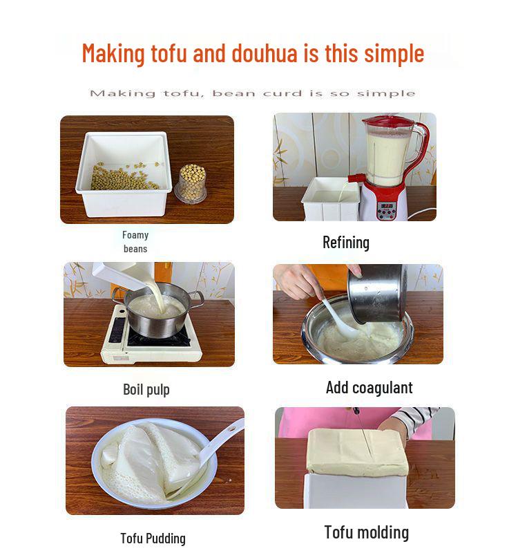 Compact Automatic Tofu & Soy Milk Maker, Rice Noodle, Douhua, and Rice Paper Grinder