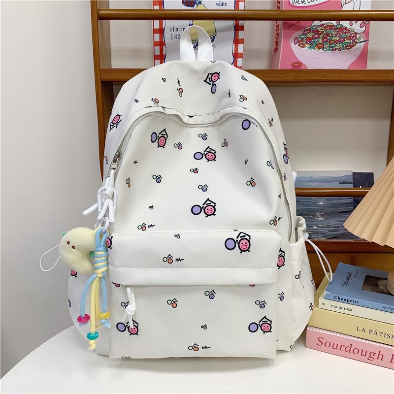 Schoolbag new Japanese-style cute girl's backpack, haha fun lightweight backpack, versatile for students, middle and high school students