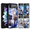 Чехол для телефона Genshin Impact Ganyu для Samsung Galaxy Z Flip 7 6 5 4 3 5G Flip7 Flip6 Flip5 Flip4 Flip3 Черный Fundas Shell Ga