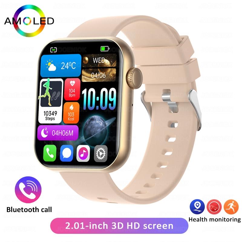 Новые умные часы для мужчин AMOLED HD-экран Спортивный трекер ИИ Голосовой вызов по Bluetooth Модные умные часы для женщин