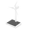 Solar Windmill Toy Desktop Turbine Model Wind Turbine for Boys and Girls Solar Powered Windmills Abs Plastics White Educational Set