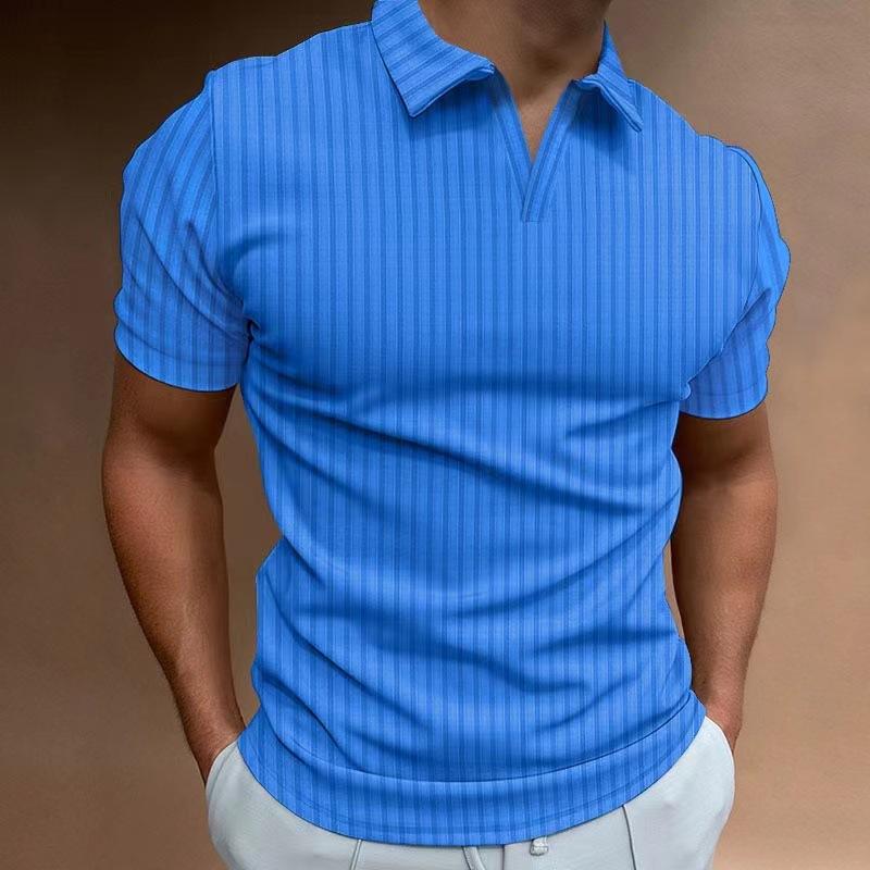 Men S V Neck Short Sleeve Polo Shirt High Stretch Breathable Summer