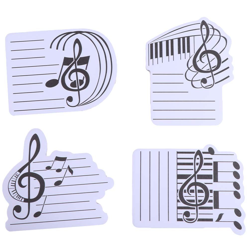 10Pcs/Set Self-adhesive Music Note Sticky Notes Smooth Writing 30 Sheets/Book Writing Memo Pad Creativity Various Music Shapes