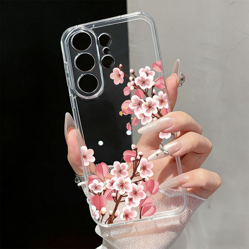 Милый Цветочный Прозрачный Чехол с Ромашками для Samsung Galaxy S26 S25 S23 S22 Ultra Plus Прозрачный Мягкий ТПУ Ударопрочный Цветочный Чехол