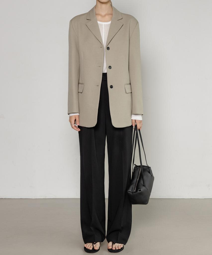 NON AND NON Classic Three-Button Oversized Jacket_Nfjk6566 (Beige)