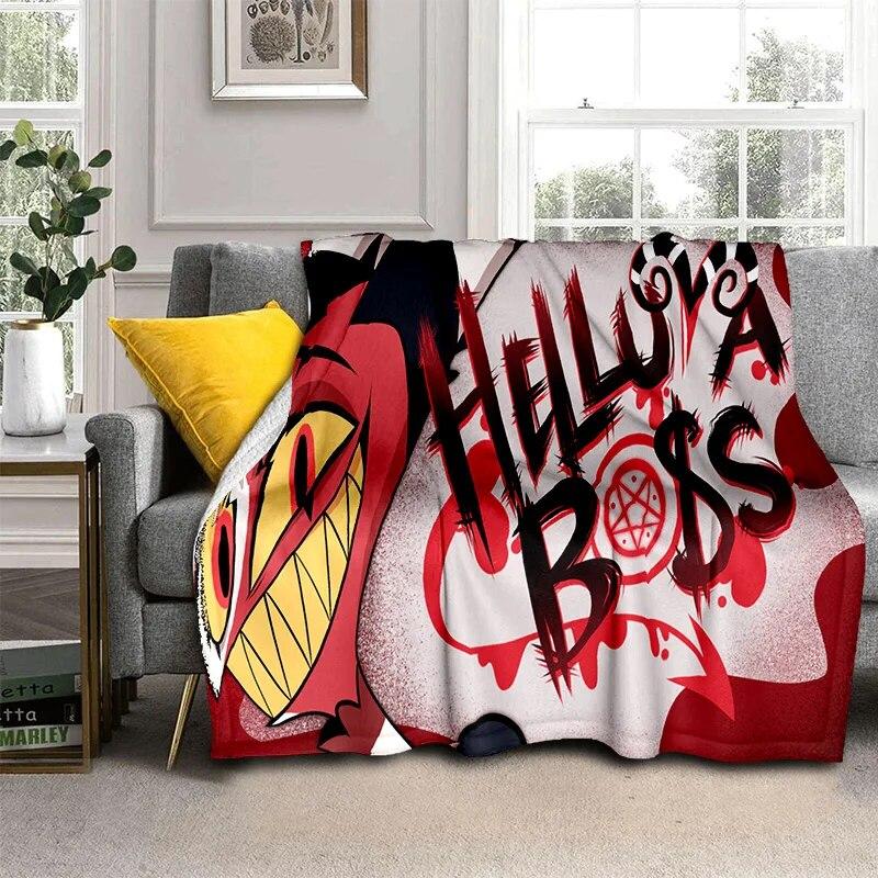 Одеяло с героями мультфильмов Helluva Boss Blitzo для взрослых, мягкое одеяло для дома, спальни, кровати, дивана, пикника, офисного чехла, детское одеяло