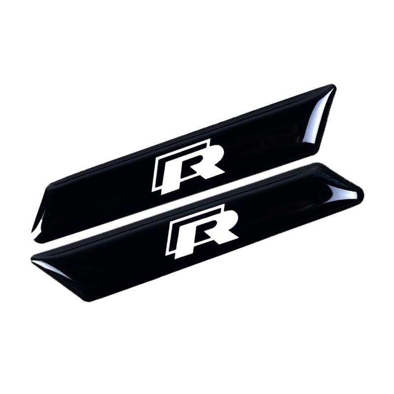 2Pcs 3D Car Seat Lift Button Stickers R Line Rline Badge Decorative Stickers For VW Golf 6 8 GTI MK6 MK8 Touran Mtm Accessories